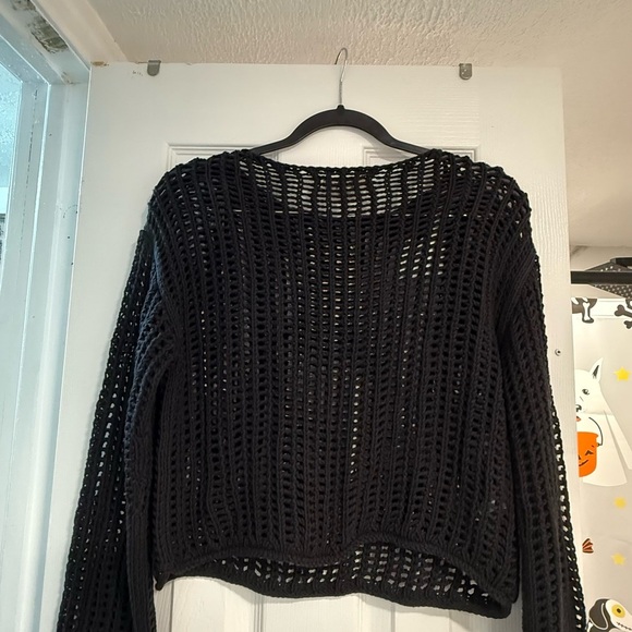 New LOFT Black Open-Knit Sweater - Picture 5 of 9